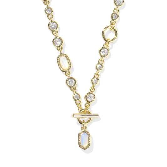 Kendra Scott Mini Elisa Abbie Strand Necklace-Gold/White Mix