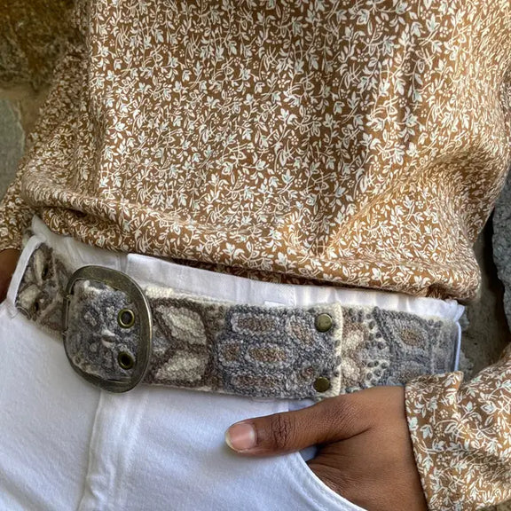 Jenny Krauss Handmade Monochromatic Cream Belt