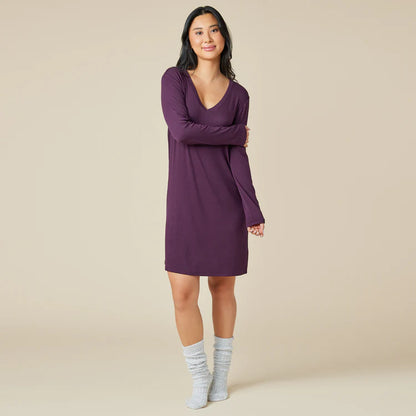 Softies Natalie Classic V-Neck Nightgown-Fig