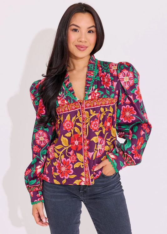 Alden Adair Oliver Top-Medieval Floral