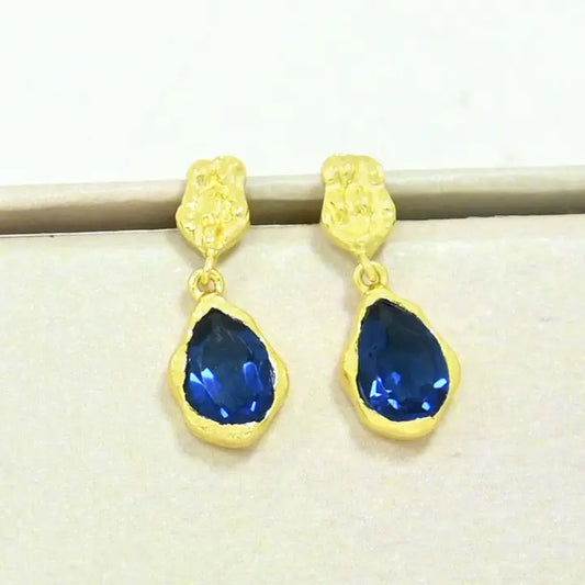 Olivia Earrings-Gold/Blue Iolite