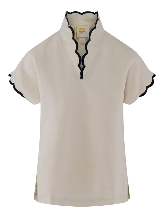 Emily McCarthy Orchid Top-Birch Linen