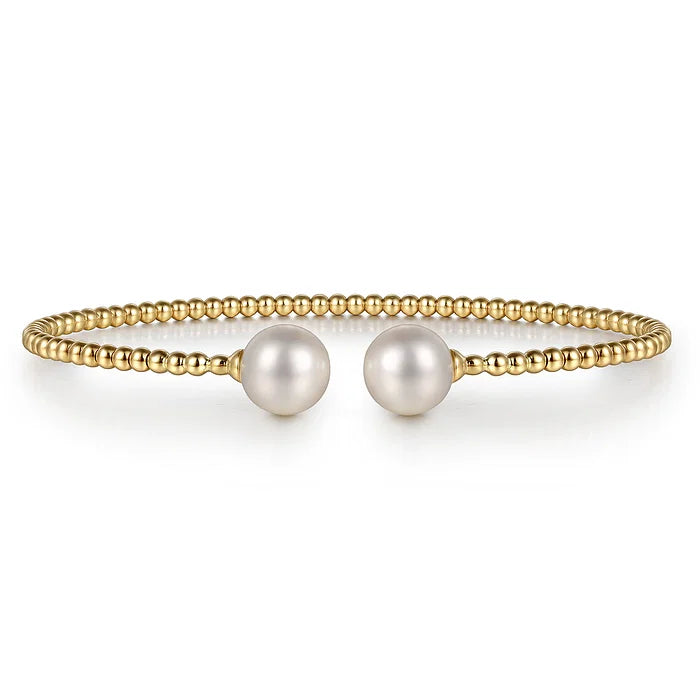 Gabriel 14K Yellow Gold Bujukan Pearl Split Bangle