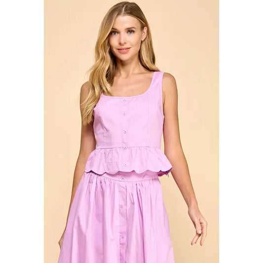 TCEC Sleeveless Peplum Top-Lavender