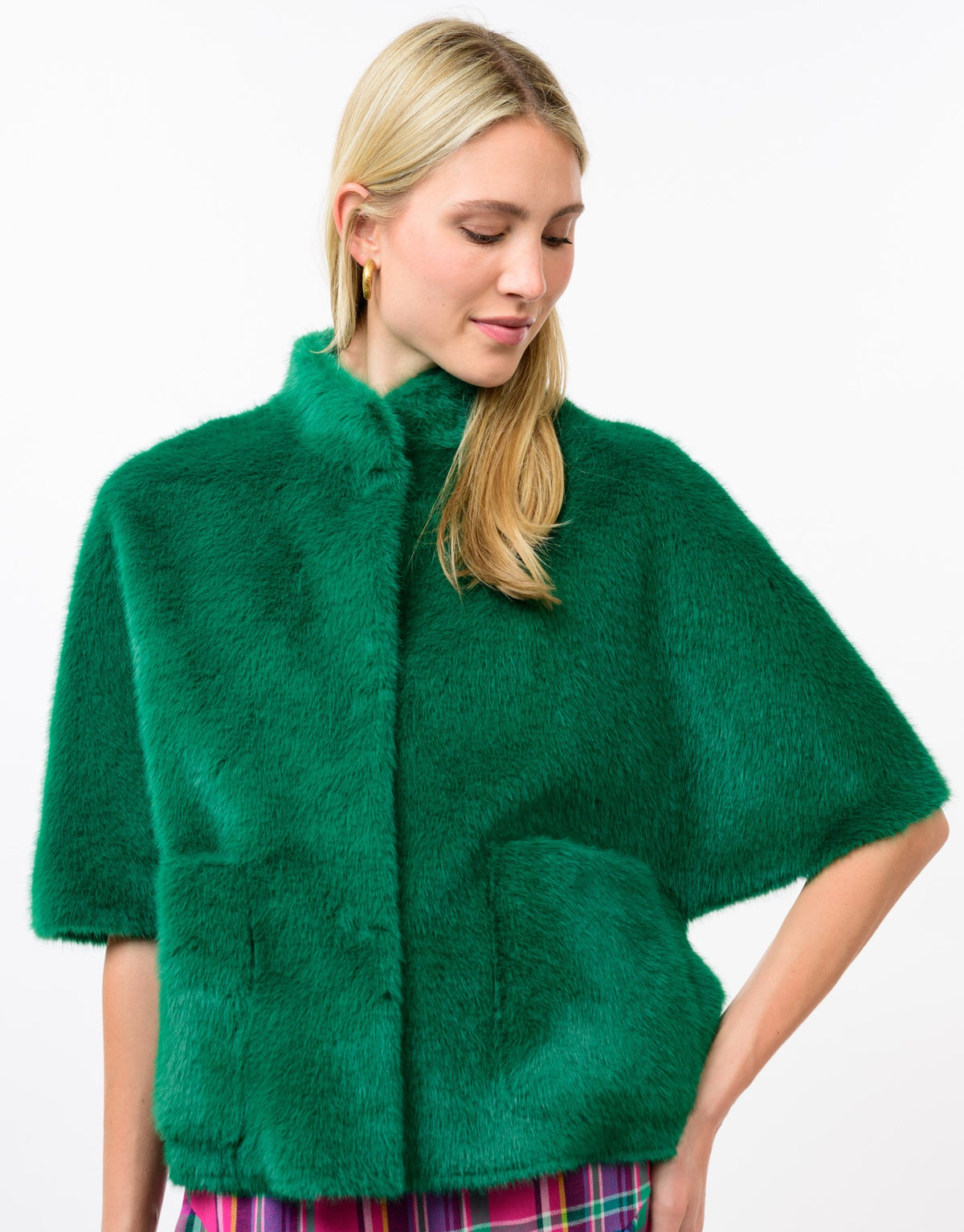 Ivy Jane Faux Fur Capelet-Pine