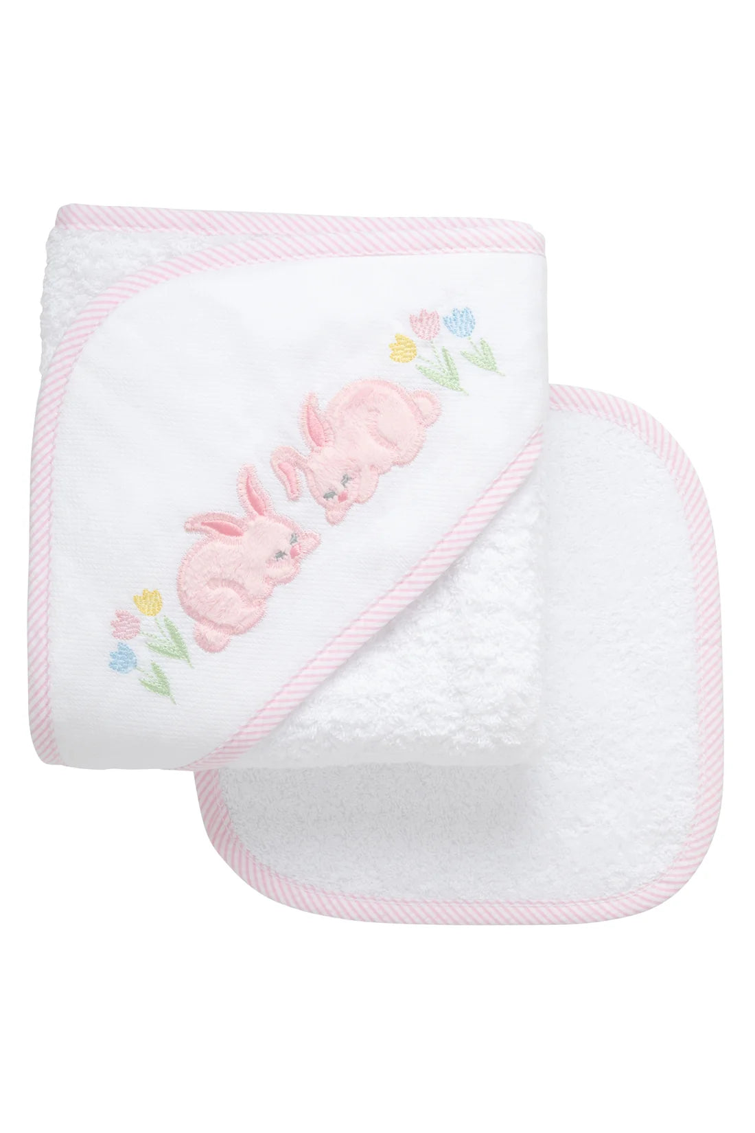 3 Marthas Bunny Baby Hooded Towel & Washcloth Set