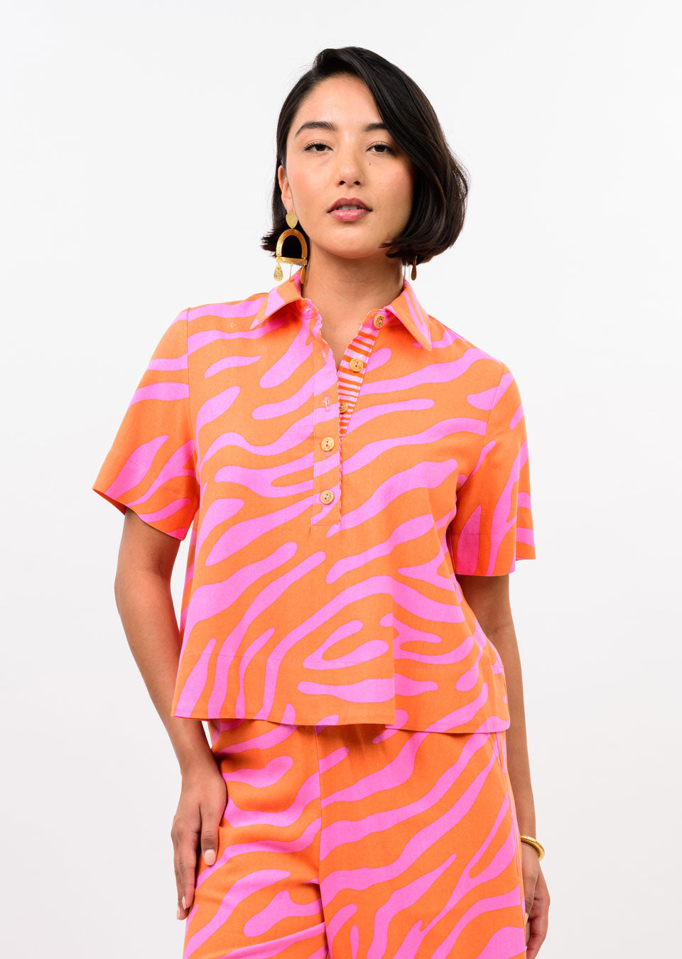 Ivy Jane Swing Popover Top-Tangerine
