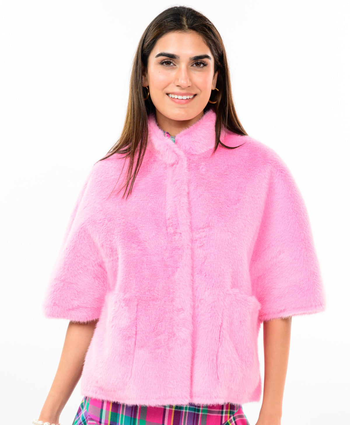 Ivy Jane Faux Fur Capelet-Pink
