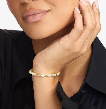 Melinda Maria She's On Point Station Cuff-Gold/White