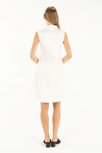 Isle Ponto Denim Dress- White