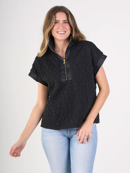 Emily McCarthy Poppy Pullover-Black Cheetah