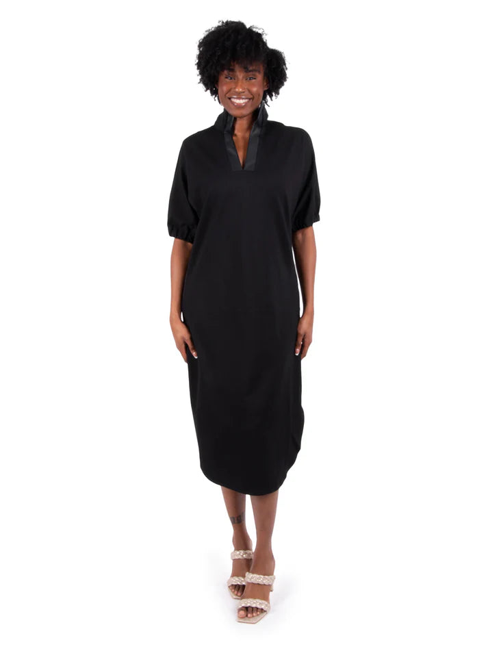 Emily McCarthy Poppy Caftan-Black Ponte