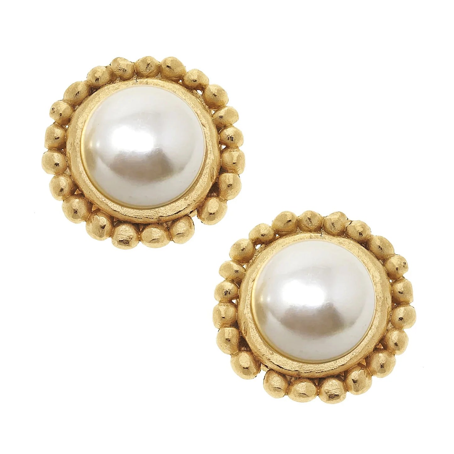 Susan Shaw Dotted Pearl Clip Studs