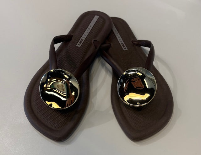 Voices Puff Art Sandals-Brown/Gold