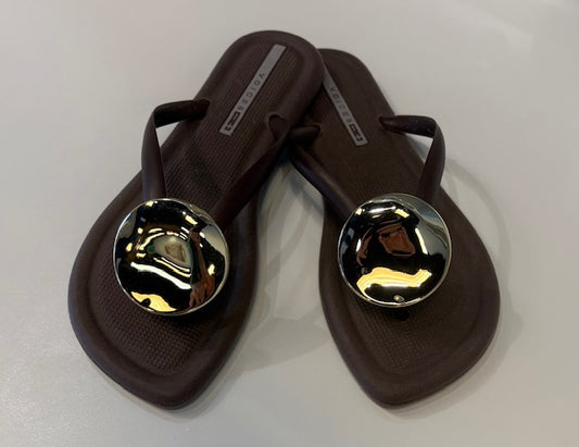 Voices Puff Art Sandals-Brown/Gold