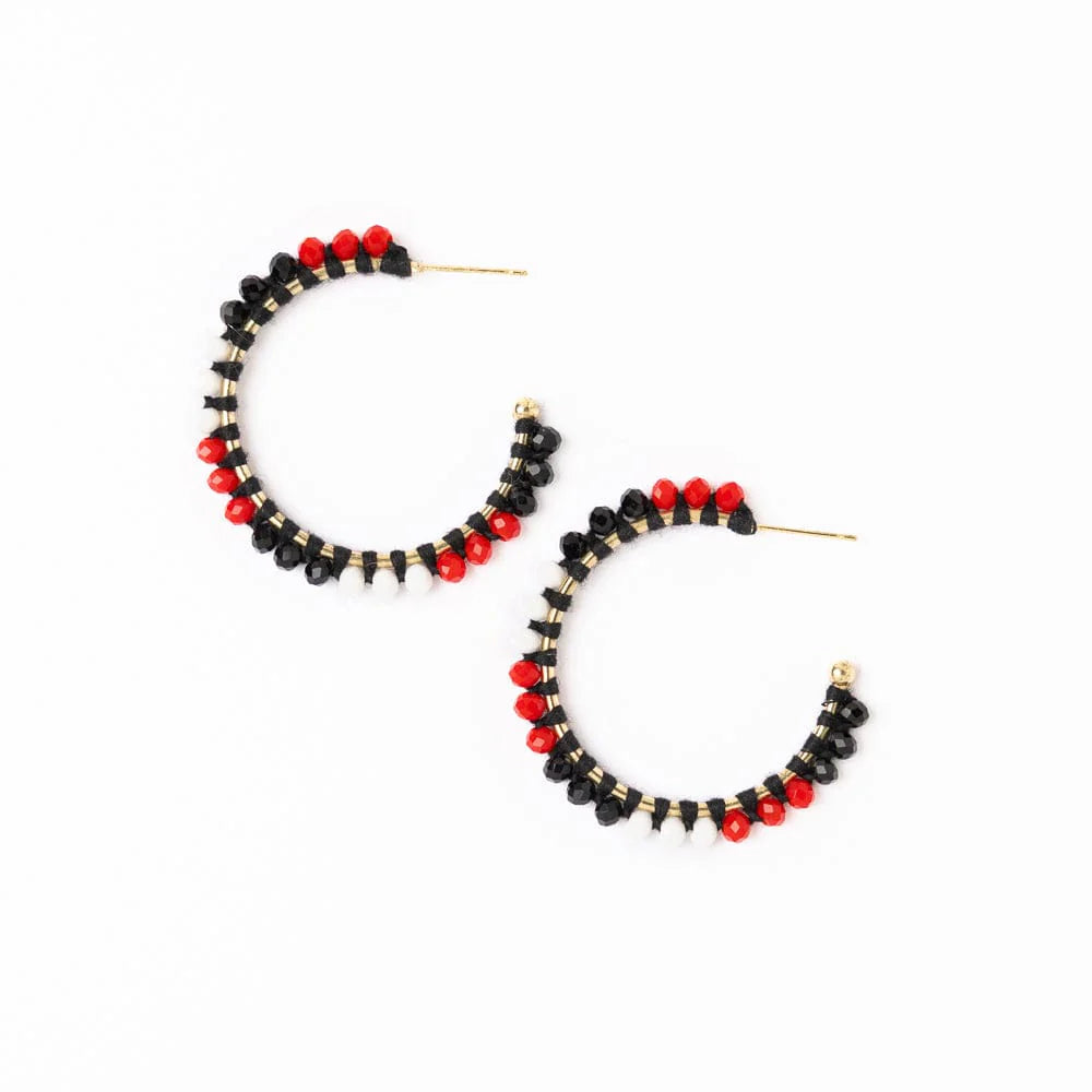 Ink + Alloy Gameday Beaded Hoops