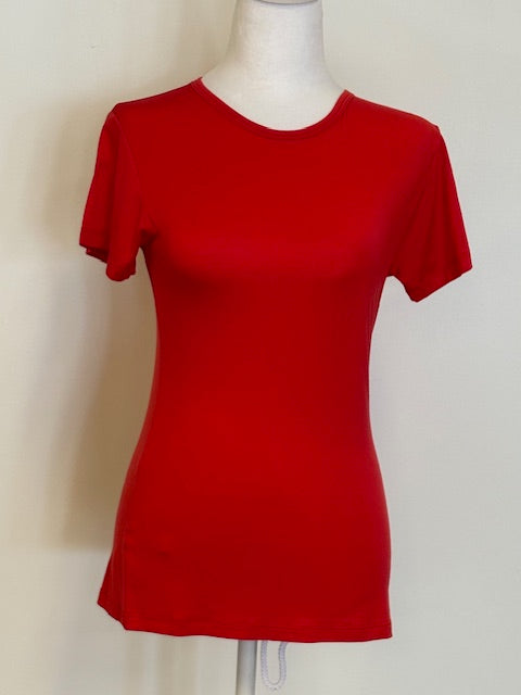 Necessitees Short Sleeve Crew Tee-Cherry