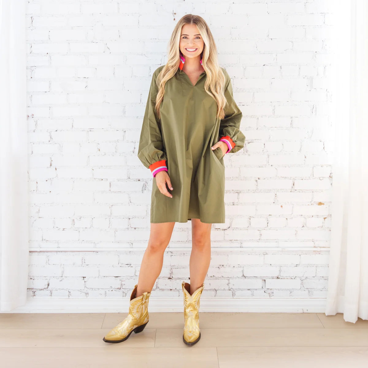 Caryn Lawn Reece Dress-Olive