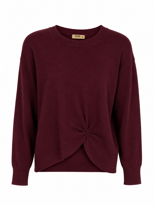 Rowe New York Twist Front Sweater-Wine