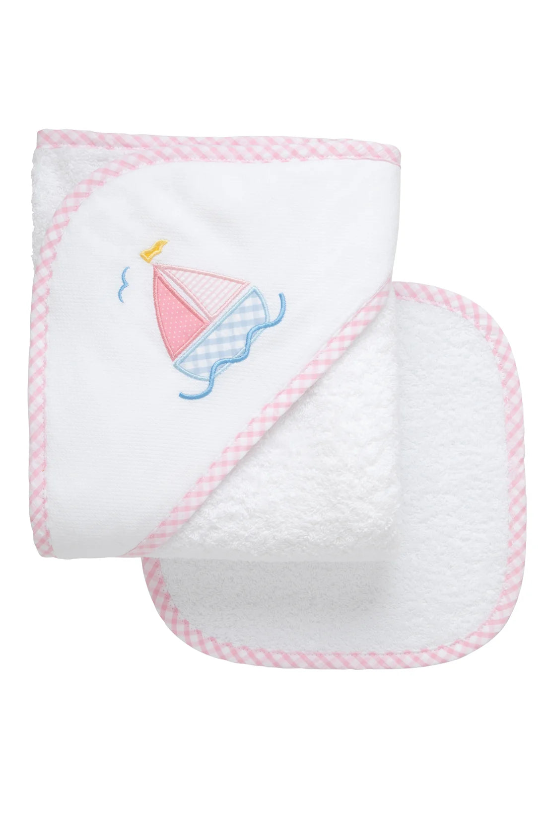 3 Marthas Sailboat Baby Hooded Towel & Washcloth Set