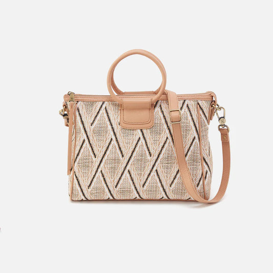 Hobo Sheila Medium Satchel-Cream Raffia