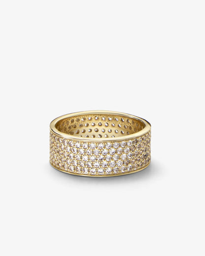 Melinda Maria Slick Pave Ring-Gold