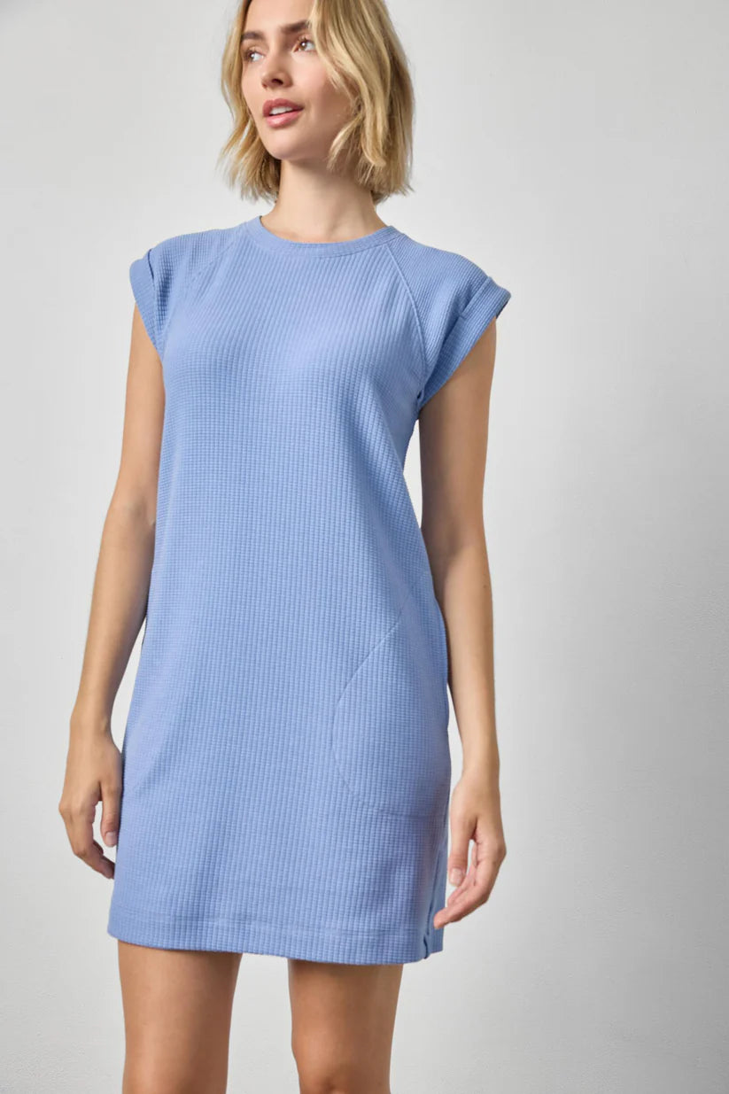 Lilla P Saddle Sleeve Shift Dress-Bluebird