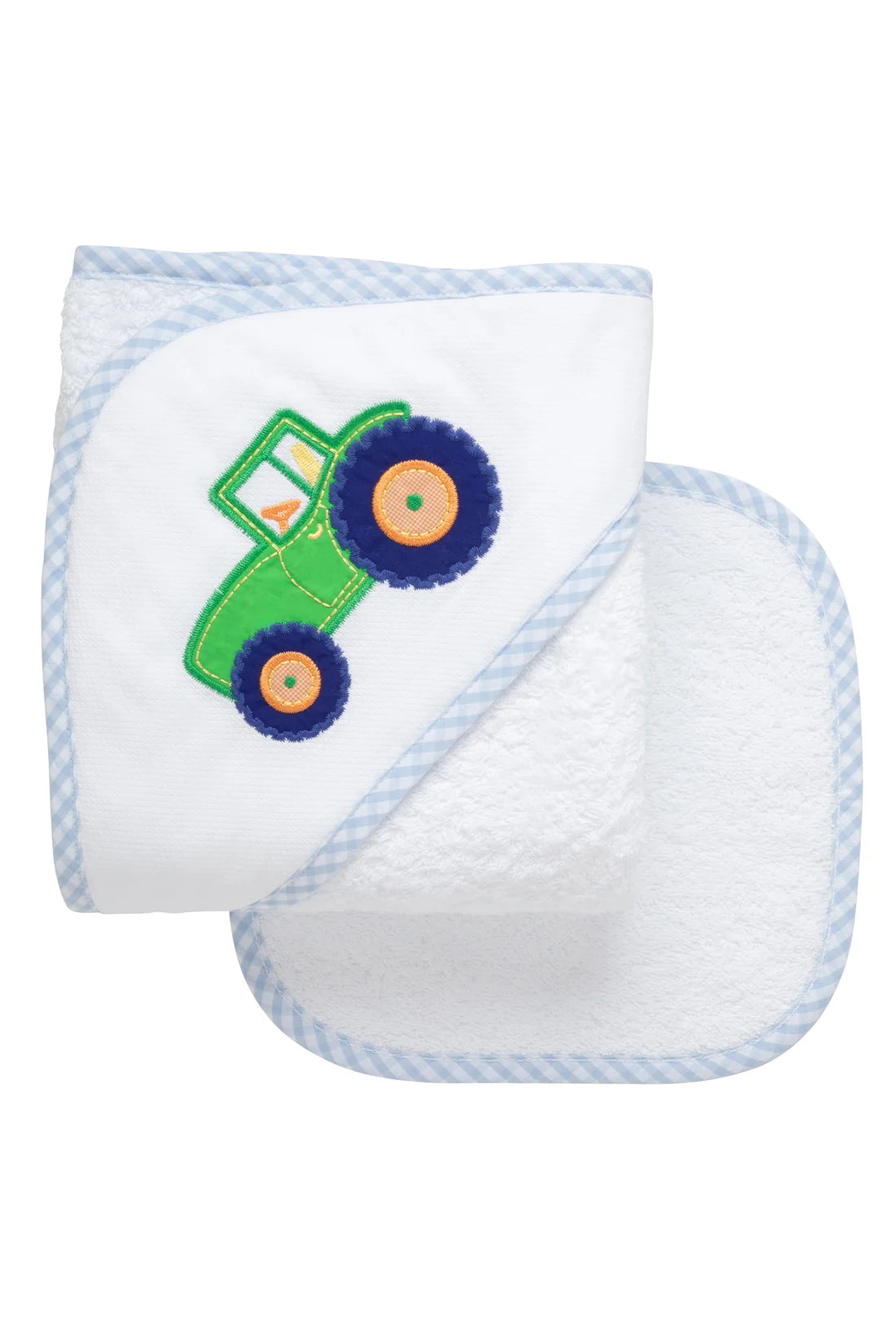 3 Marthas Tractor Baby Hooded Towel & Washcloth Set