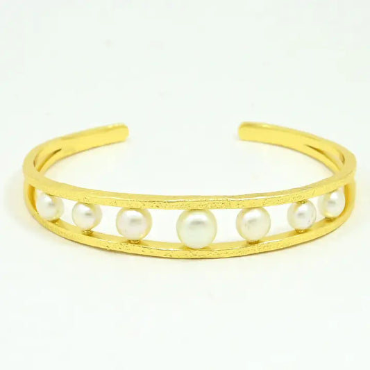 Ulyana Bangle-Gold Plated/Natural Pearl