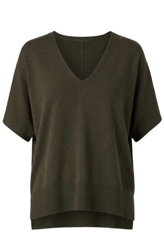 Liverpool Short Sleeve Dolman Popover-Hunter Green