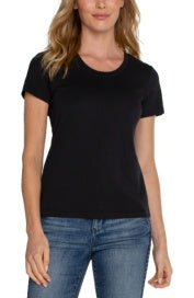 Liverpool scoop neck short sleeve-black