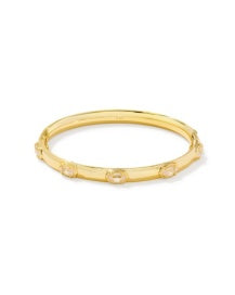 Kendra Scott Mini Elisa Lux Bangle-Gold/White CZ