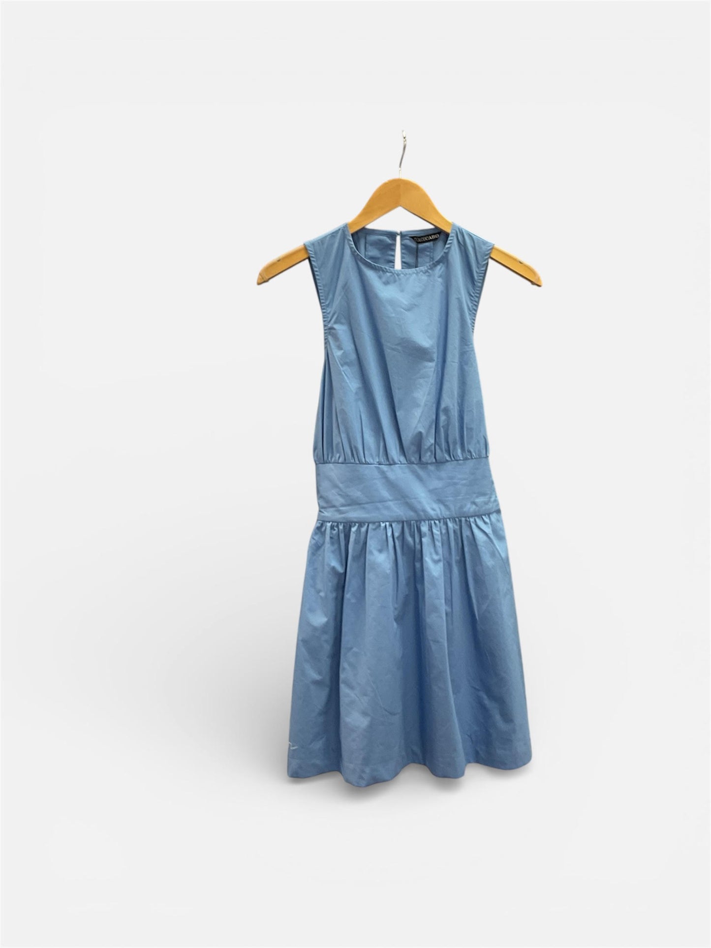Dolce Cabo Poplin Sleeveless Belted Dress-Blue