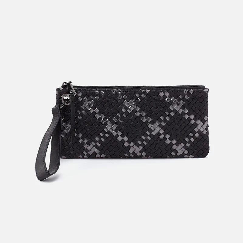 Hobo Vida Wristlet-Black Metallic Woven