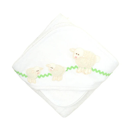 3 Marthas White Lamb Hooded Towel Set