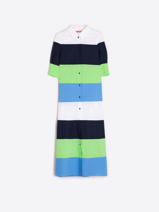 Vilagallo Button Front Stripe Dress