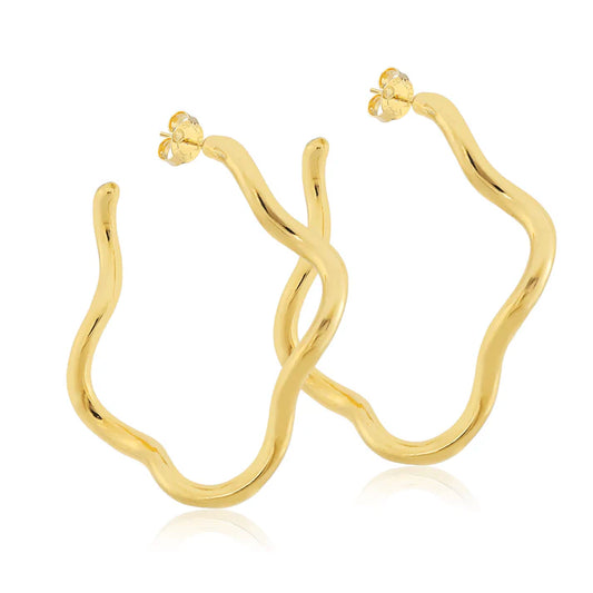 Sheila Fajl Wiggle Wiggle Square Hoops Gold