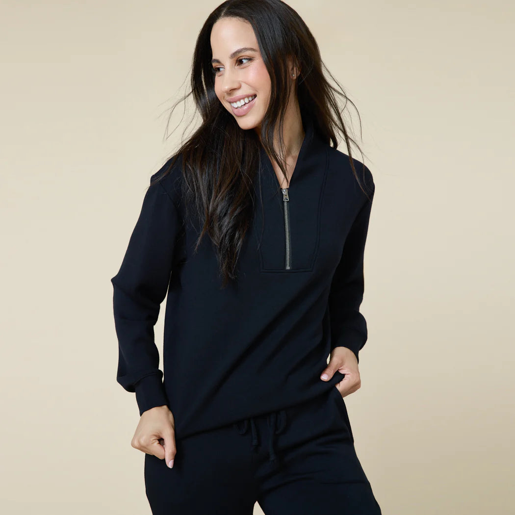 Softies DreamTech 1/4 Zip Jogger Set- Black