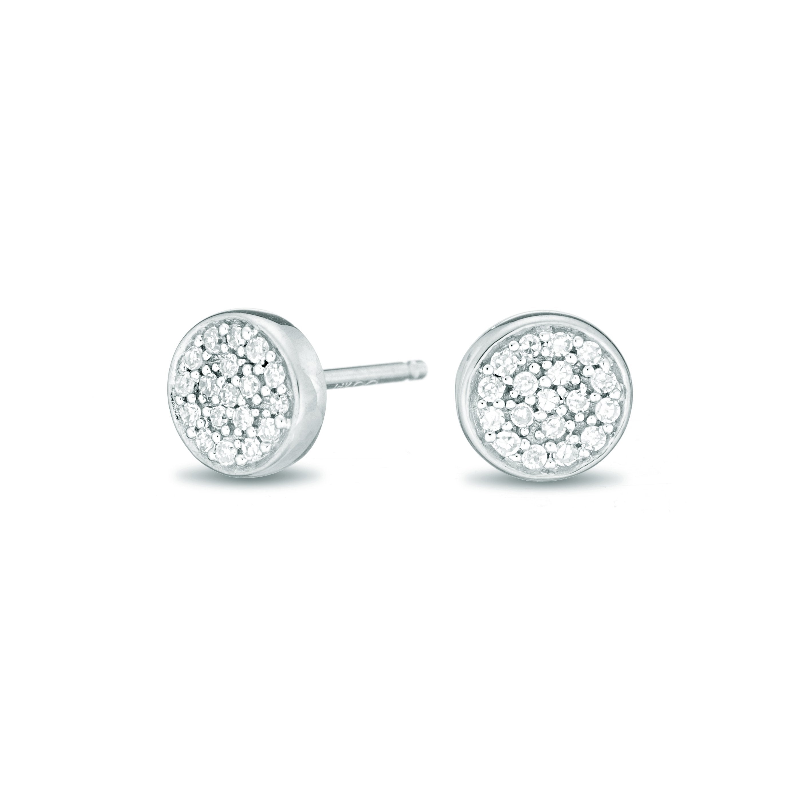 Sterling Silver-Pave Disc Posts