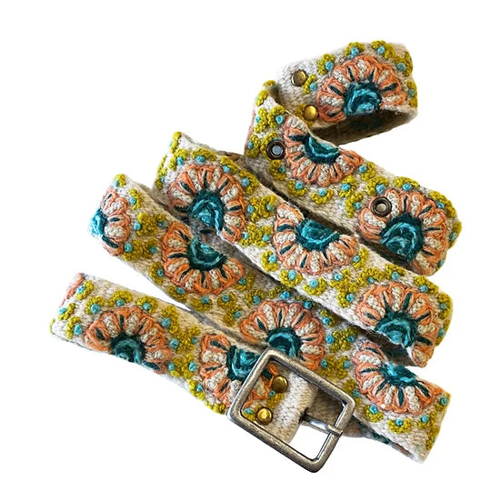 Jenny Krauss Handmade Andean Flower Narrow Belt