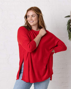 Catalina Sweater in Poppy Red