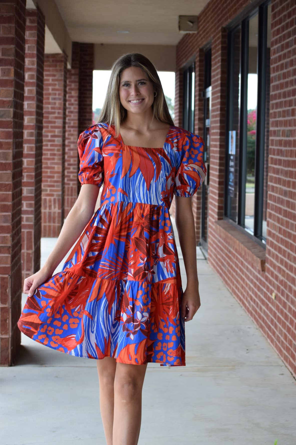 Maude Aria Dress in Red Toucan Print