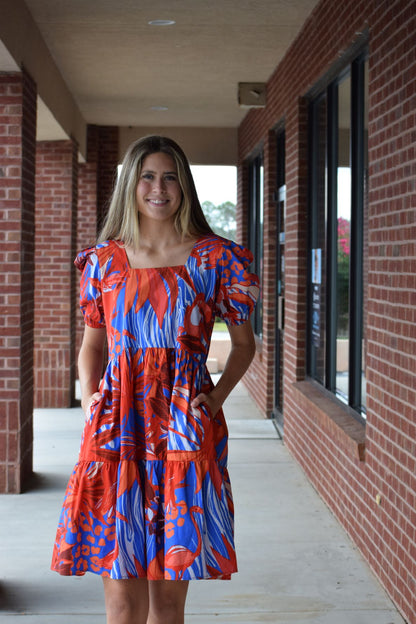 Maude Aria Dress in Red Toucan Print