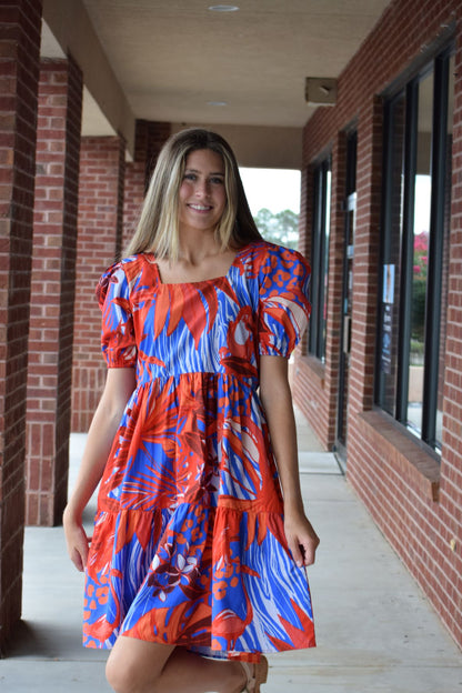 Maude Aria Dress in Red Toucan Print