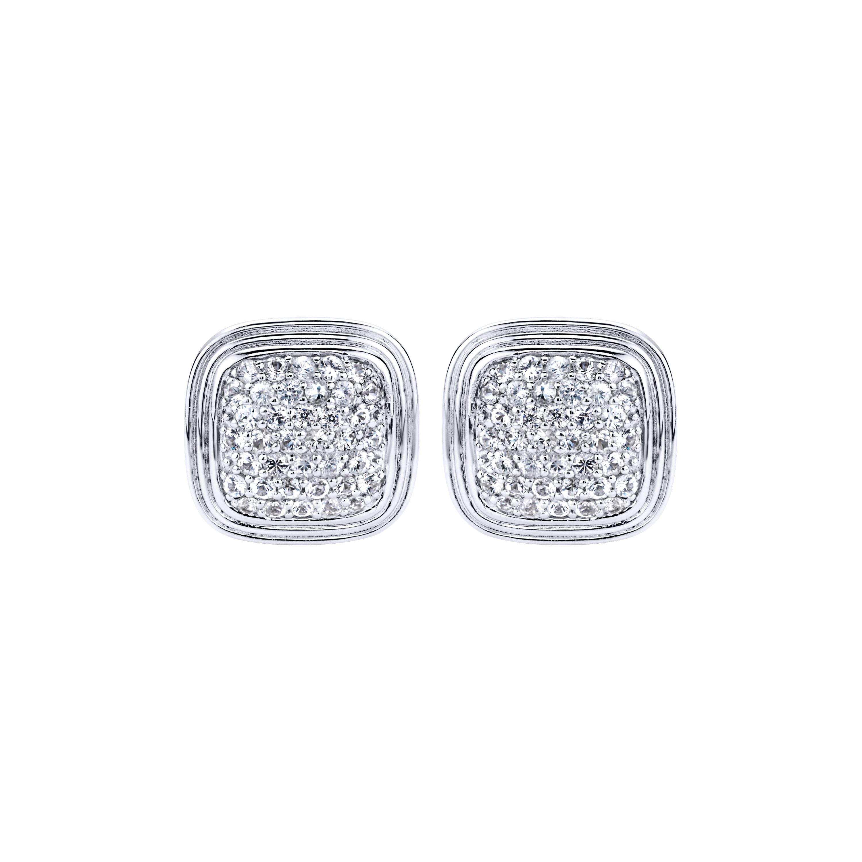 Sterling Silver and White Sapphire Studs