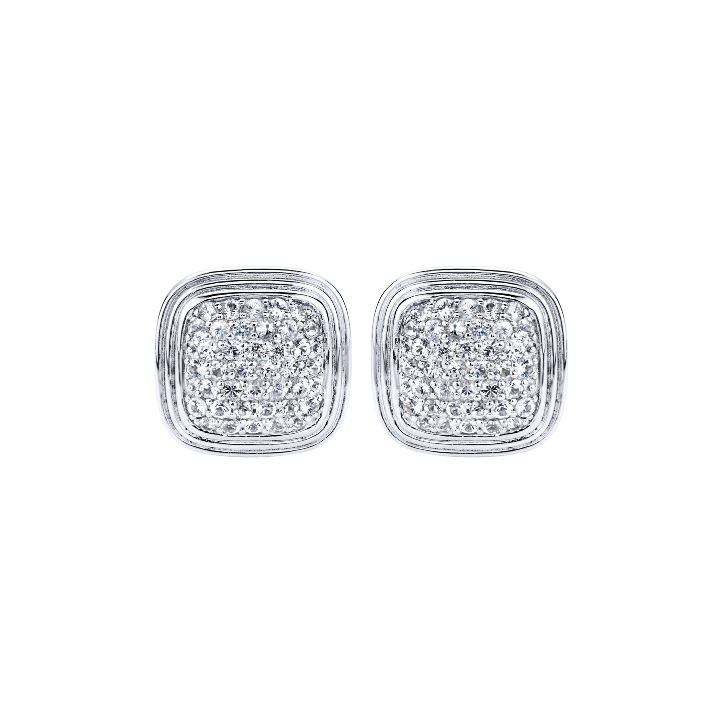 Sterling Silver and White Sapphire Studs