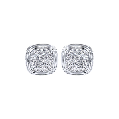 Sterling Silver and White Sapphire Studs