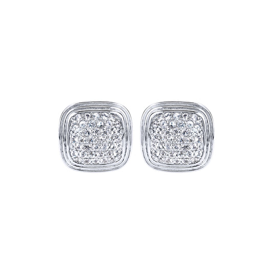 Sterling Silver and White Sapphire Studs