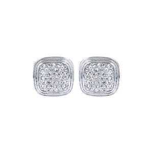 Sterling Silver and White Sapphire Studs