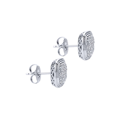 Sterling Silver and White Sapphire Studs